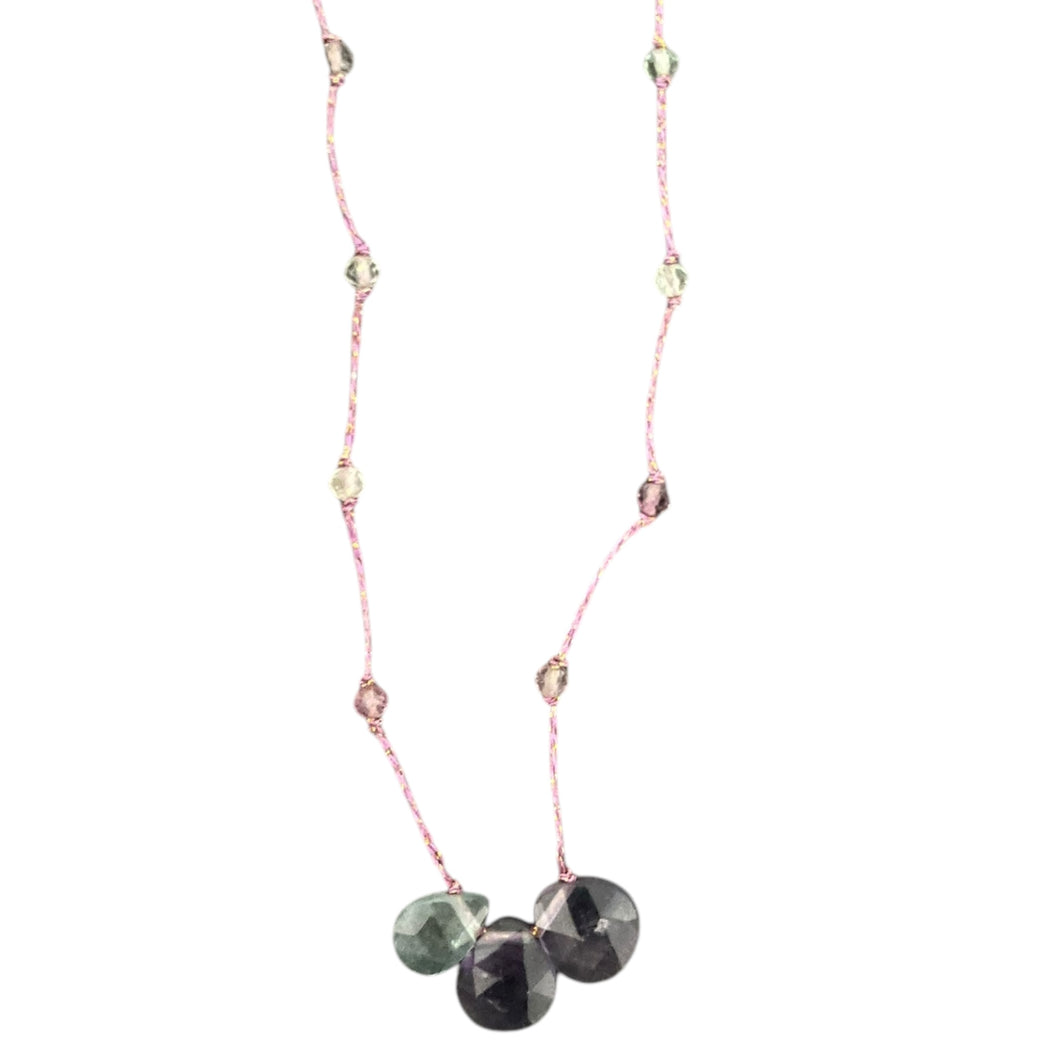 Collier 3 Pearls Purple