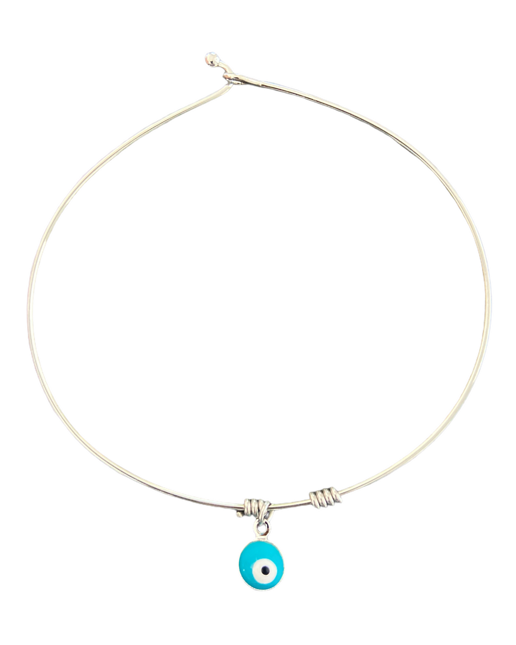 Bracelet Oeil   matière : Acier Chirurgical   couleur :Argent , bleu   Bracelet fin 